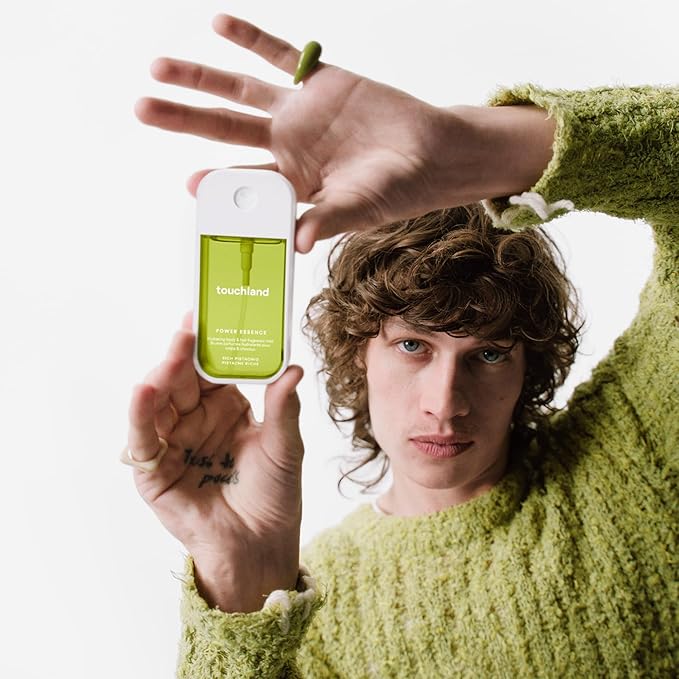 Touchland Power Essence Hydrating Body & Hair Fragrance, Rich Pistachio, 2 FL. OZ. Travel Size Body Mist