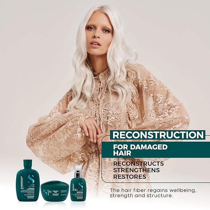 Alfaparf Milano Semi di Lino Reconstruction Reparative Lotion Treatment - Hair Repair for Damaged Hair, Adds Shine, Softness and Body - Thermal Protection - Anti Hair Breakage (6 Vials/2.64 oz)