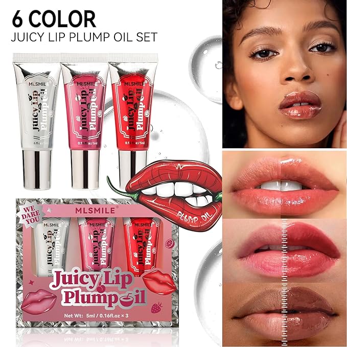 Lip Plumper Gloss 3 Colors Set, Glaze(A)