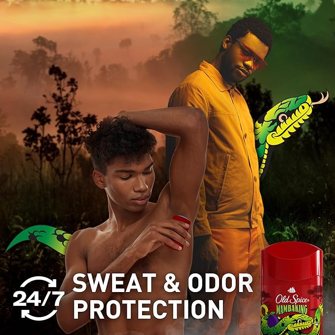 Old Spice Aluminum Free Deodorant for Men, 24/7 Odor Protection, 24/7 Freshness & Lasting Scent, Goes on Clear, MambaKing with Rich Plum Scent, 2.6 oz (Pack of 6)
