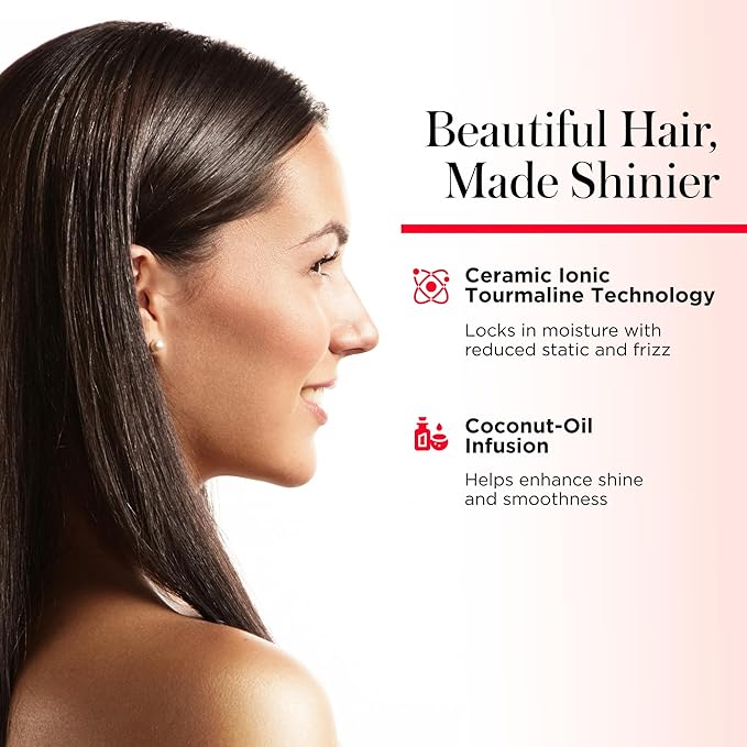 REVLON SmoothStay Coconut Oil Infused Hair Straightener - Flat Iron Hair Straightener for Sleek Straight Hairstyles, Enhanced Shine and Moisture (1 in)