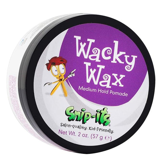 Snip-its Wacky Kids Hair Wax 2oz | Medium Strong Hold Baby Hair Gel Alternative with Fresh Tropical Fragrance – All Natural Salon Quality Product Made in USA