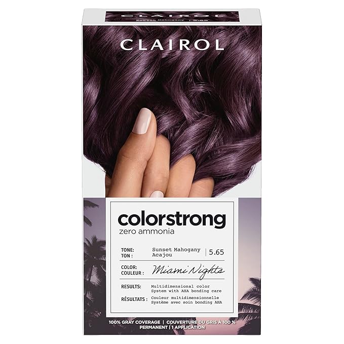 Clairol ColorStrong Permanent Zero Ammonia Hair Dye, 5.65 Sunset Mahogany - Miami Nights Hair Color, Pack of 1