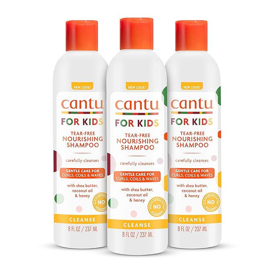 Cantu Care for Kids Tear-free Nourishing Shampoo with Shea Butter, 8 fl oz (Pack of 3)
