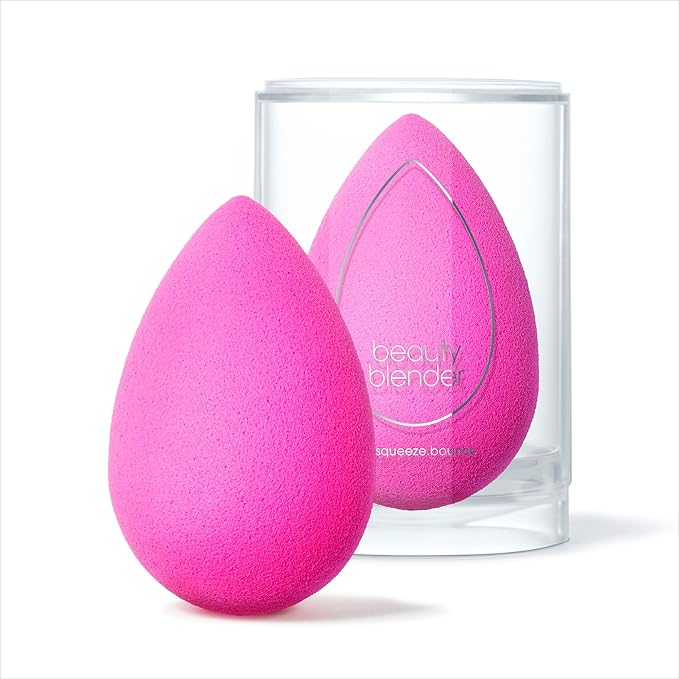 Beautyblender® | Original Pink Beauty Blender Makeup Sponge, Super-Soft Foam Easily Blends Foundations, Powders & Creams, Made in USA, Reusable, Washable, Streak Free Application, Vegan, Cruelty Free