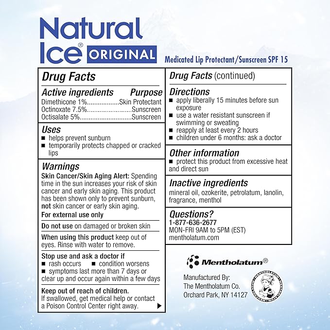 Mentholatum Natural Ice Lip Balm Original