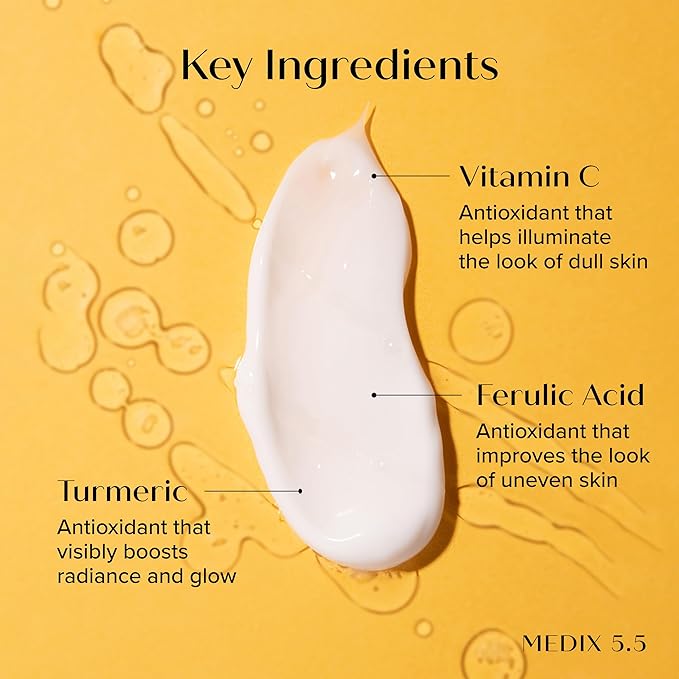 Medix 5.5 Vitamin C Cream Brightening Body Lotion & Face Moisturizer | Anti Aging Vitamin C Lotion For Women & Men Helps Soften The Look Of Dark Spots, Wrinkles, & Uneven Looking Skin Tone, 15 Fl Oz