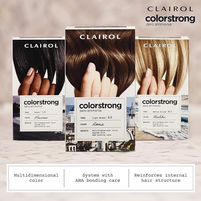 Clairol ColorStrong Permanent Zero Ammonia Hair Dye, 3.0 Darkest Brown - La Habana Hair Color, Pack of 1