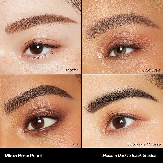 Morphe Micro Dual Eyebrow Pencil - Dual-Ended Brow Pencil Featuring a Retractable, Ultra-Precise, Pointed Tip - Richly Pigmented, Smooth-Gliding, Long-Lasting Wax Formula - Cold Brew (0.003 oz)