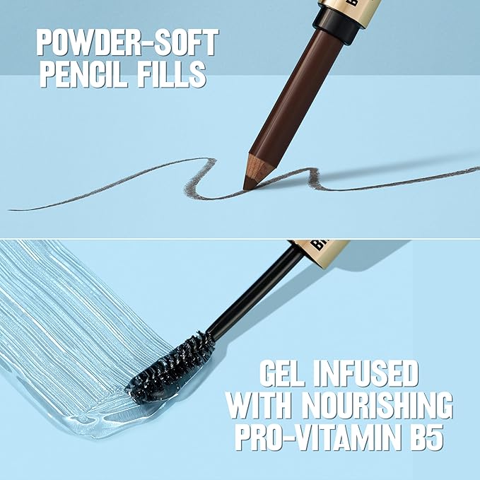 Revlon ColorStay Brow Fantasy, All In One Eyebrow Powder Pencil with Shaping Clear Gel, Gel Infused with Panthenol, Smudge-proof, 16HR Visibly Full Brows, 004 Dark Brown