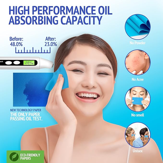 Oil Blotting Sheets for Face - Portable 1x50