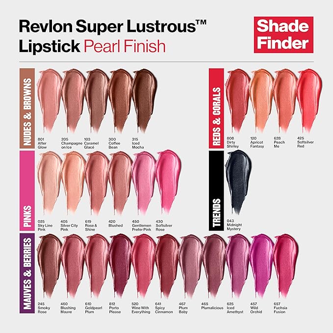 Revlon Super Lustrous Lipstick, Creamy Formula For Soft, Fuller-Looking Lips, Moisturized Feel, 405 Silver City Pink, 0.15 oz