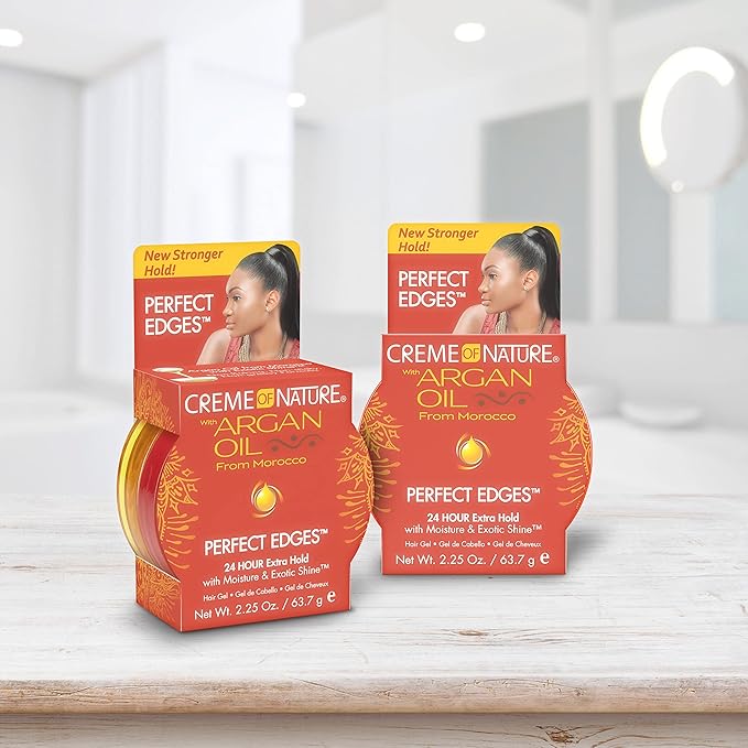 Creme of Nature with Argan Oil from Morocco Perfect Edges, 24 Hour Extra Hold with Moisture & Exotic Shine, 2.25 Ounce (Pack of 1)