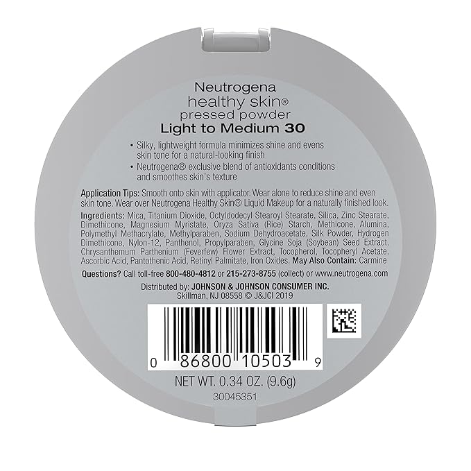 Neutrogena Healthy Skin Pressed Makeup Powder Compact with of 2) 34 oz