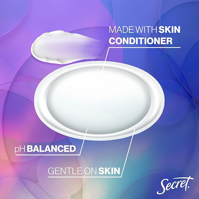 Secret Fresh Antiperspirant Deodorant for Women, 72hr Breathable Sweat & Odor Protection, Instant Freshness & Gentle, PH Balancing Minerals, Invisible Solid, Moonlight Orchid Scent, 2.6 oz