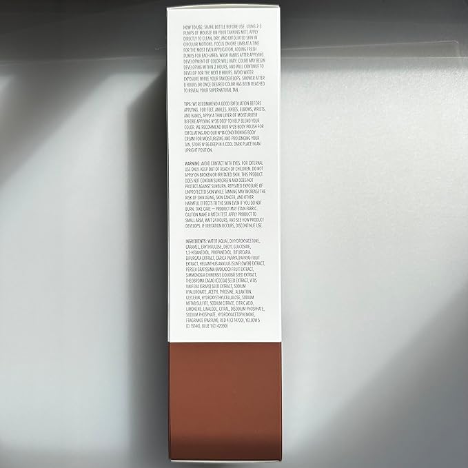 '+ Lux Unfiltered N°36 DEEP Supernatural Tanning Mousse Foam in Blood Orange, Quick + Immediate Sunless Fake Tan, Self Tanner