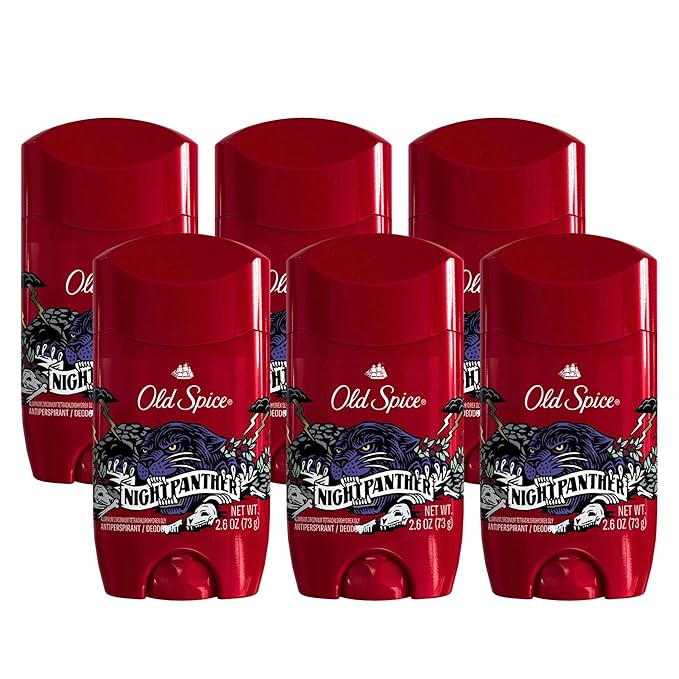 Old Spice Aluminum Free Deodorant for Men, 24/7 Odor Protection, 24/7 Freshness & Lasting Scent, Goes on Clear, NightPanther with Rich Warm Scent, 2.6 oz (Pack of 6)