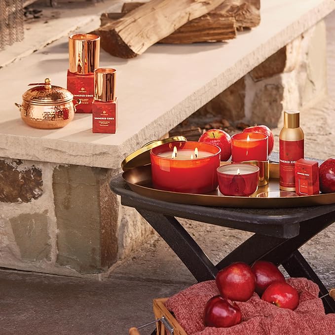 Thymes Simmered Cider Fragrance Mist - Scented Room Spray for Home Fragrance - Notes of Apple & Cardamom - Bedroom & Bathroom Air Freshener - Simmered Cider - 3 oz