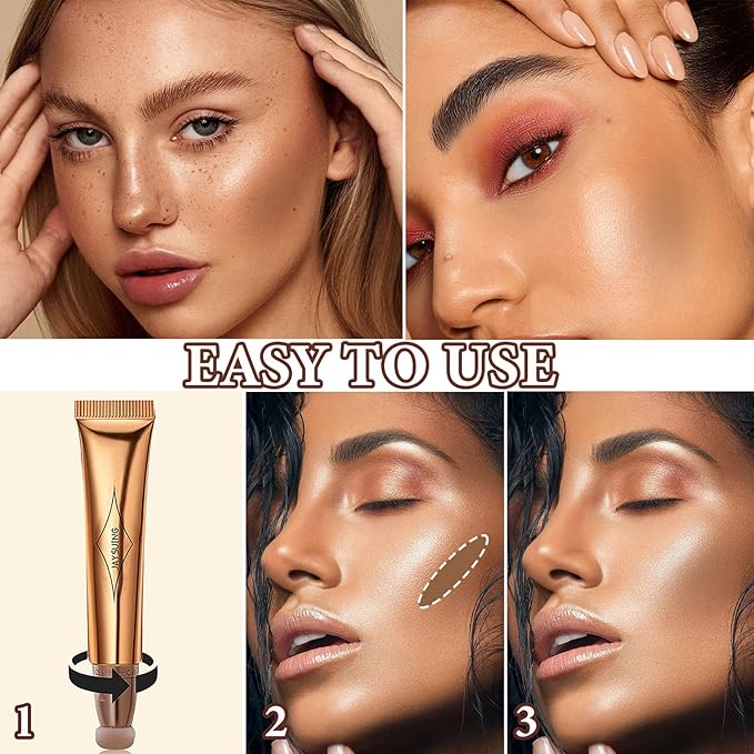 Liquid Contour Beauty Wand,Stick with Cushion Applicator,Cream Contour,Long Contouring Stick