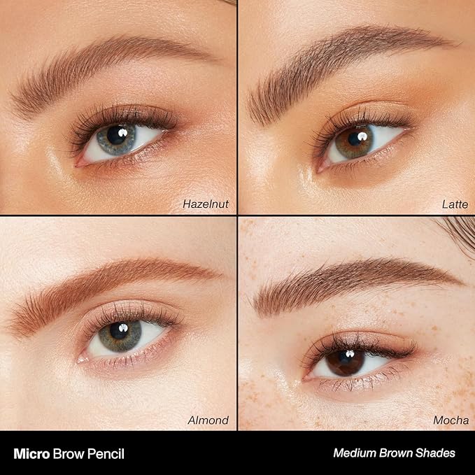 Morphe Micro Dual Eyebrow Pencil - Dual-Ended Brow Pencil Featuring a Retractable, Ultra-Precise, Pointed Tip - Richly Pigmented, Smooth-Gliding, Long-Lasting Wax Formula - Almond (0.003 oz)