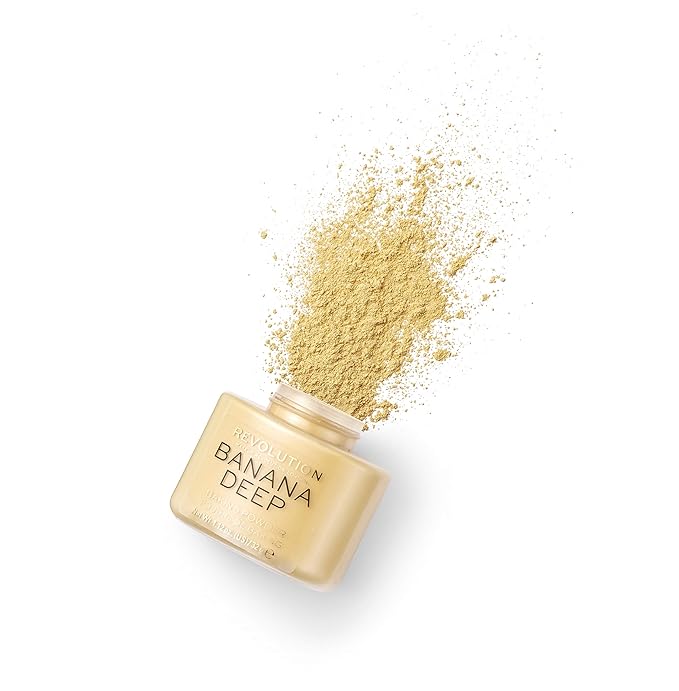 Revolution Beauty, Loose Baking Powder, Makeup Setting Powder, Banana Deep, 1.13 Oz