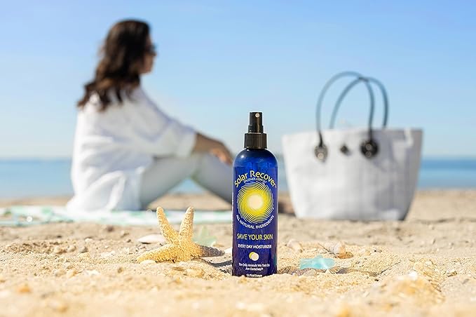 Solar Recover After Sun Moisturizing Spray + Hair Detangler Combo - 12oz Hydrating Facial and Body Mist for Sunburn Relief + 8oz All Natural Leave-In Conditioner