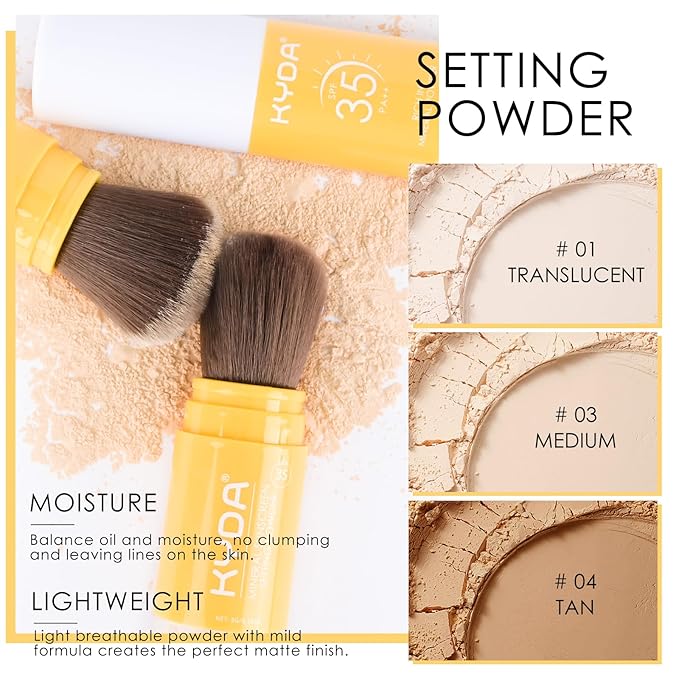 KYDA Mineral Sunscreen Setting Powder, SPF 35, Medium, Ownest Beauty