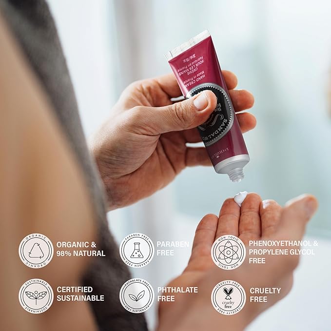 La Chatelaine 20% Shea Butter Hand Cream Travel Size, Men, Unisex, Organic Argan Oil, Moisturizing, Nourishing, Extra-Rich Hand Lotion, Made in France, Paraben Free, 1 oz / 30ml (Sandalwood)