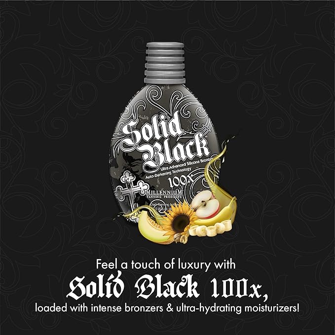 Millennium Tanning Solid Black 100X Indoor Tanning Lotion for Tanning Beds (13.5 Fluid Ounces)