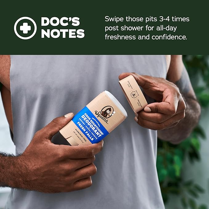 Dr. Squatch Natural Deodorant for Men - Odor-Squatching Aluminum Free - Alpine Sage & Fresh Falls (2.65 oz, 2-Pack)