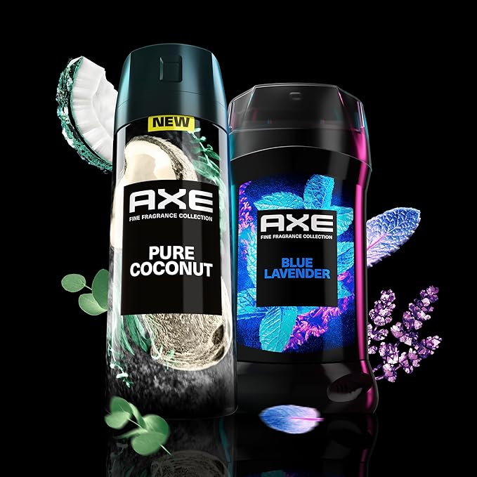 AXE Fine Fragrance Collection Premium Deodorant Body Spray for Men Pure Coconut 3 Count with 72H Odor Protection and Freshness Infused with Coconut, Eucalyptus, and Oak Essential Oils 4 oz