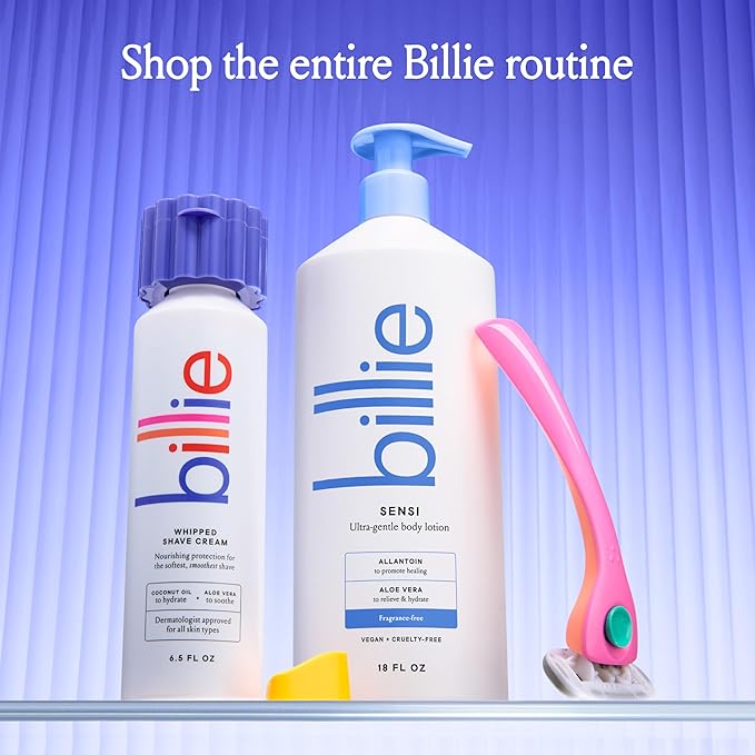 Billie Sensi Ultra-Gentle Women's Body Lotion, Fragrance-Free, Allantoin & Aloe Vera, 18 fl oz
