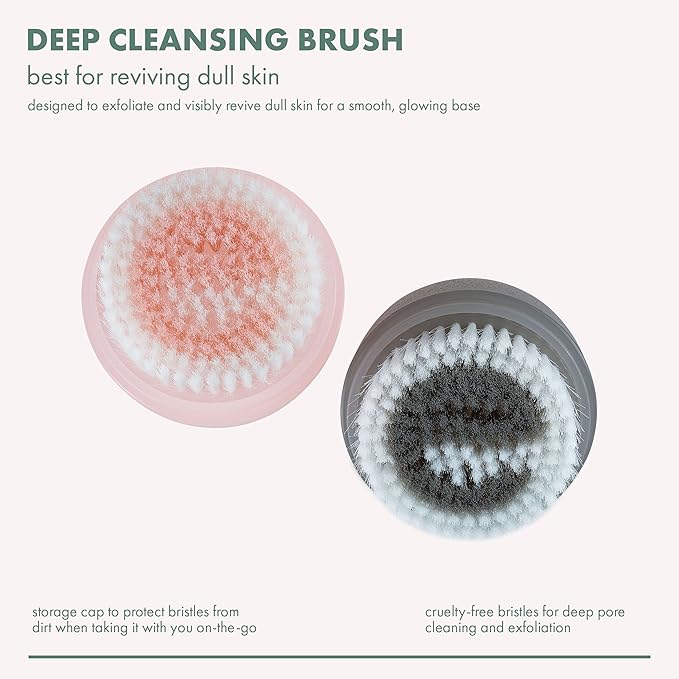 EcoTools Deep Cleansing Facial Brush, Manual Facial Cleansing Brush Exfoliates & Deeply Cleanses, Remove Makeup & Dry Skin, Eco-Friendly Face Brush for Cleansing, Color May Vary, 1 Count