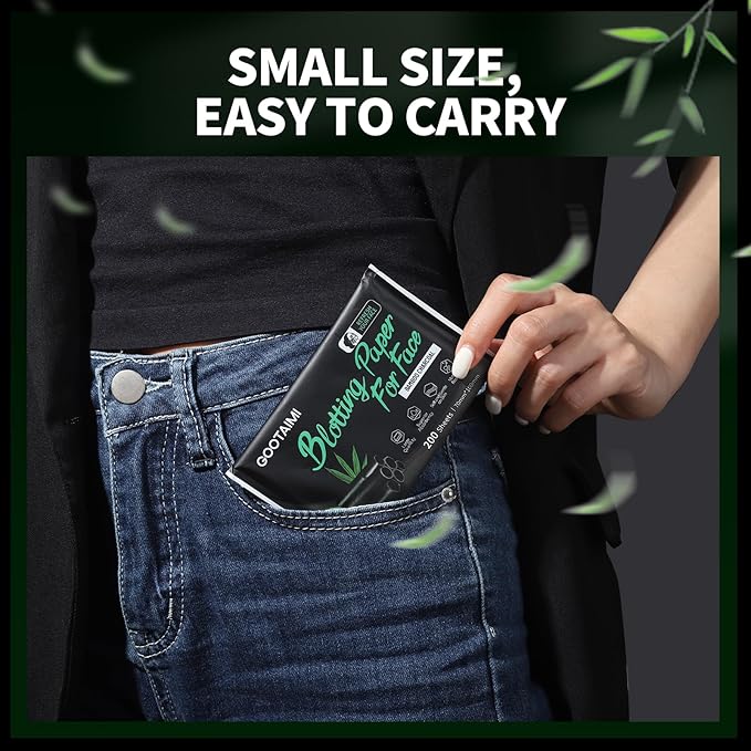 1200PCS Blotting Paper for Oily Skin, Natural Bamboo Face, Makeup