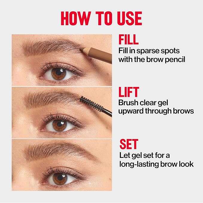 Revlon ColorStay Brow Fantasy, All In One Eyebrow Powder Pencil with Shaping Clear Gel, Gel Infused with Panthenol, Smudge-proof, 16HR Visibly Full Brows, 001 Ash Blonde
