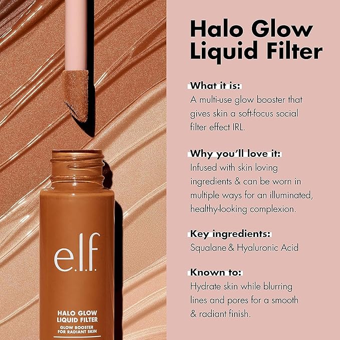 e.l.f. Halo Glow Liquid Filter, Complexion Booster For 1 Fair