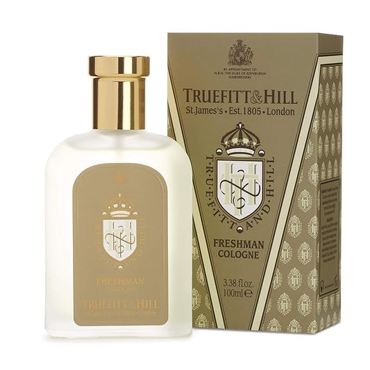 Truefitt & Hill Luxury Cologne - Freshman - Premium Long-Lasting Citrus and Bergamot Men's Fragrance Presented in a Beautifully Etched Traditional Atomizer Bottle - 3.38 oz.