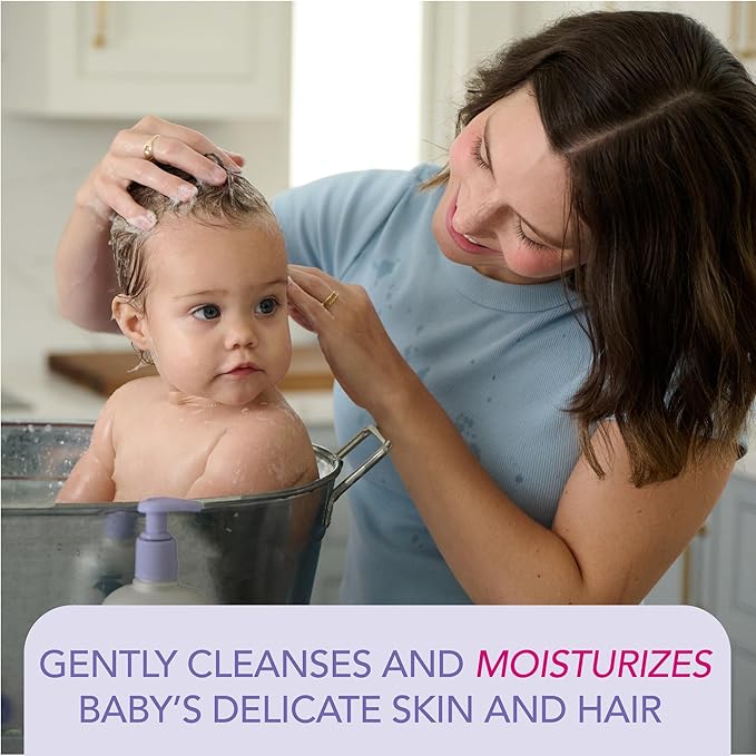 Jergens Baby Calming Head to Toe Foaming Wash, Baby Shampoo and Body Wash, Baby Shampoo Tear Free, Kids Foaming Body Wash, 18 Fl Oz