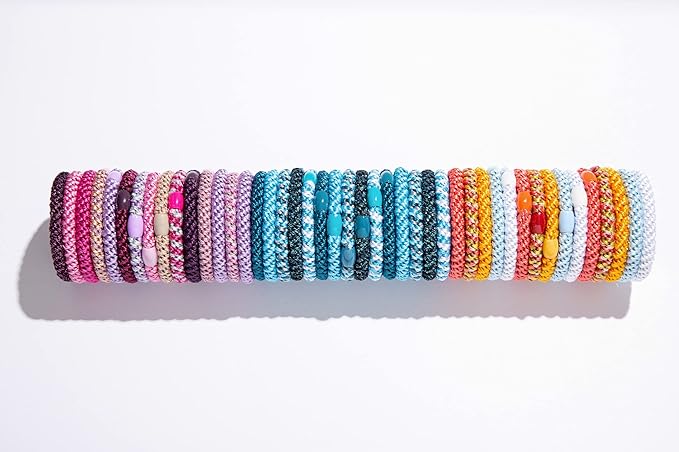 L. Erickson Grab & Go Pony - Metallic Espresso - 8 Pack Ponytail Holder Hair Ties