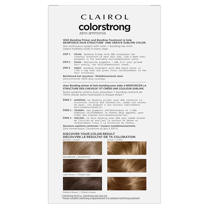 Clairol ColorStrong Permanent Zero Ammonia Hair Dye, 7.0 Dark Blonde - Saint-Tropez Hair Color, Pack of 1