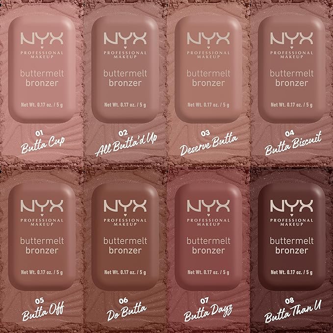 NYX PROFESSIONAL MAKEUP Matte Buttermelt Bronzer, Longwear Face Butta Biscuit