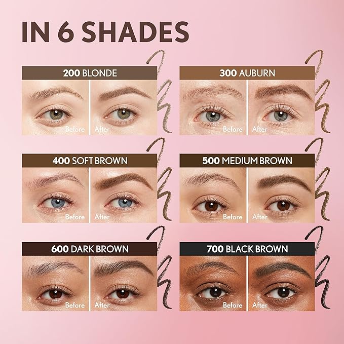 Covergirl Clean Fresh Brow Filler Pomade, 500 Medium Brown, Eyebrow Pencil, Ultra-Precise Tip, Creamy Formula, Highly Pigmented, Soft Matte Finish, Vegan Formula, 0.007oz