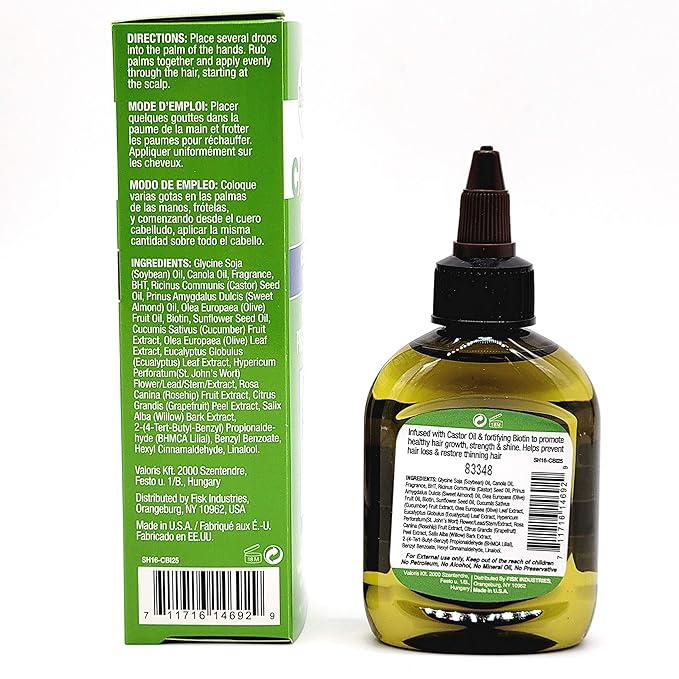 Difeel Premium Castor Plus Biotin - Mega-Growth Premium Hair Oil 2.5 oz.