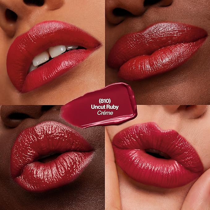 Revlon Super Lustrous Lipstick, Creamy Formula For Soft, Fuller-Looking Lips, Moisturized Feel, 810 Uncut Ruby, 0.15 oz