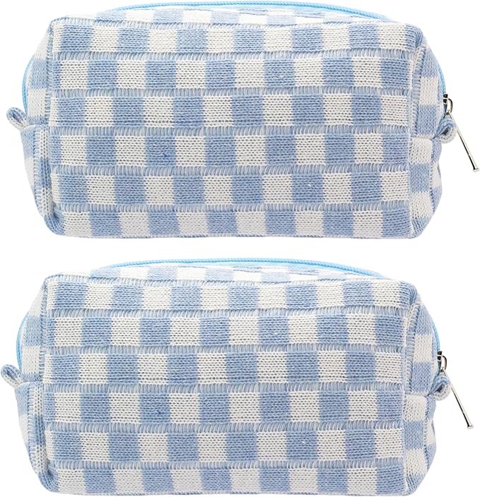 Pazimiik checkered makeup bag for