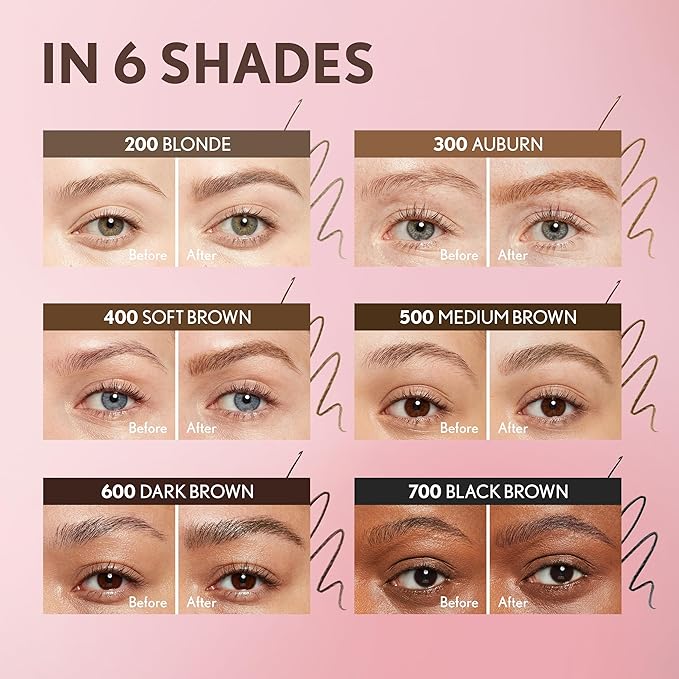 Covergirl Clean Fresh Brow Nano, 400 Soft Brown, Eyebrow Pencil, Ultra-Precise Tip, Waterproof, Transfer-Resistant, Built-In Spoolie, Vegan Formula, 0.001oz