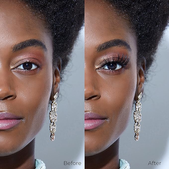 KISS Lash Couture The Muses Collection False Eyelashes - Empress, Black, Rounded, Doe-Eyed, Refined Faux Silk, Contact Lens Friendly, Pliable Band, Comfortable, Reusable, Cruelty Free, Vegan | 1 Pair