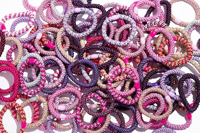 L. Erickson Grab & Go Pony - Metallic Dark Gold - 8 Pack Ponytail Holder Hair Ties